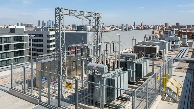 Instalación de subestación eléctrica en azotea de edificio industrial en Monterrey — SIMSA