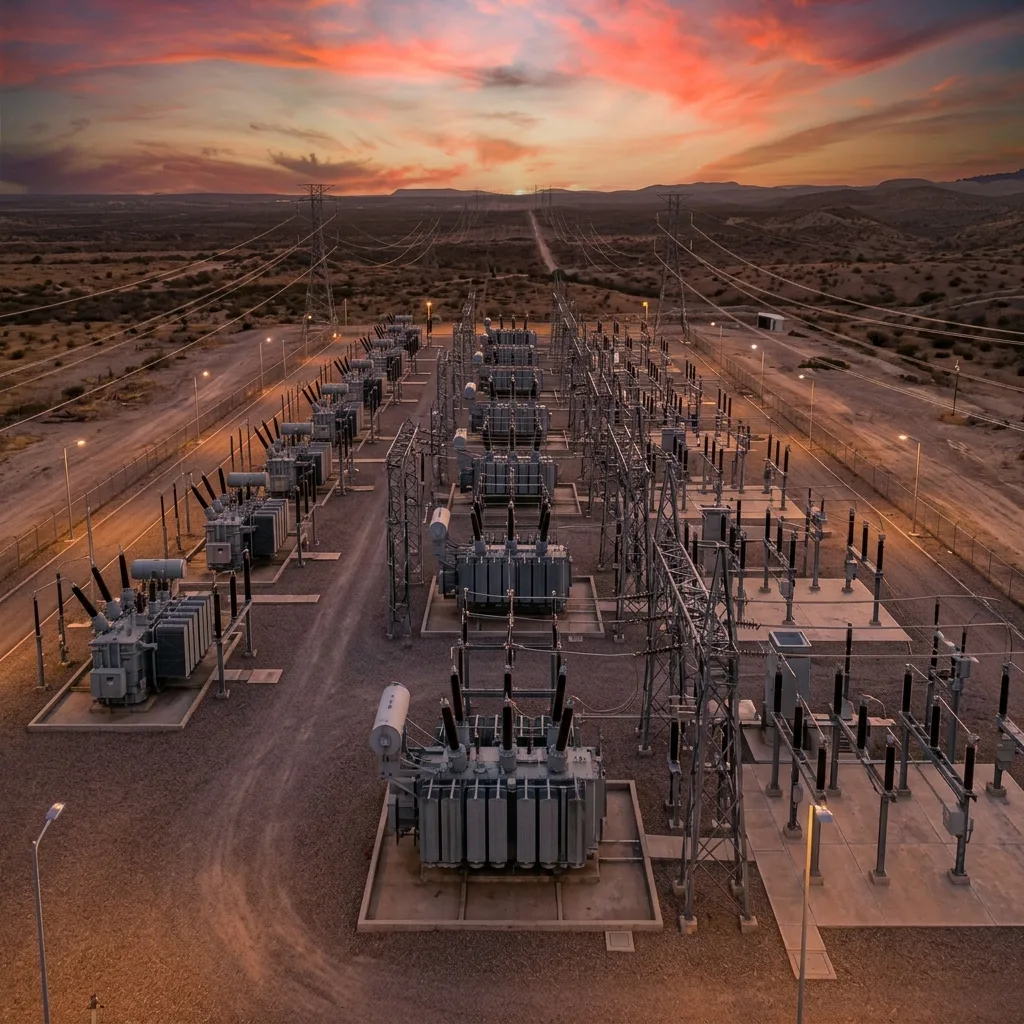 Subestación eléctrica industrial SIMSA en Monterrey, Nuevo León — alta tensión hasta 230 kV